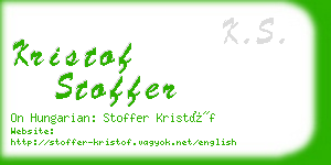 kristof stoffer business card